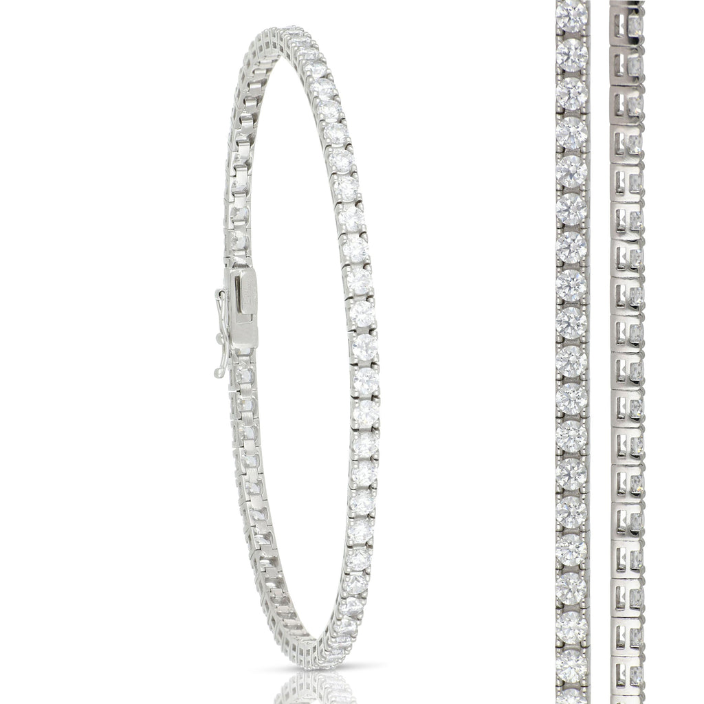 Bracciale Tennis con Zirconi in Oro Bianco 18 Carati di 8.2 Grammi.